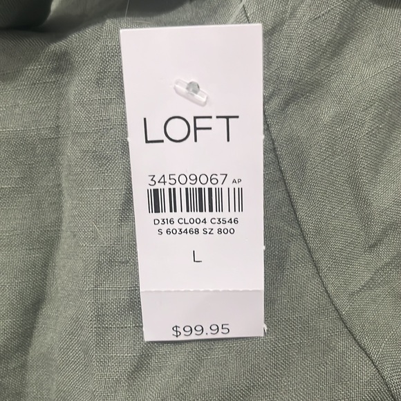 LOFT Belted Scoop Neck Jumpsuit Green Size Large - Picture 2 of 2